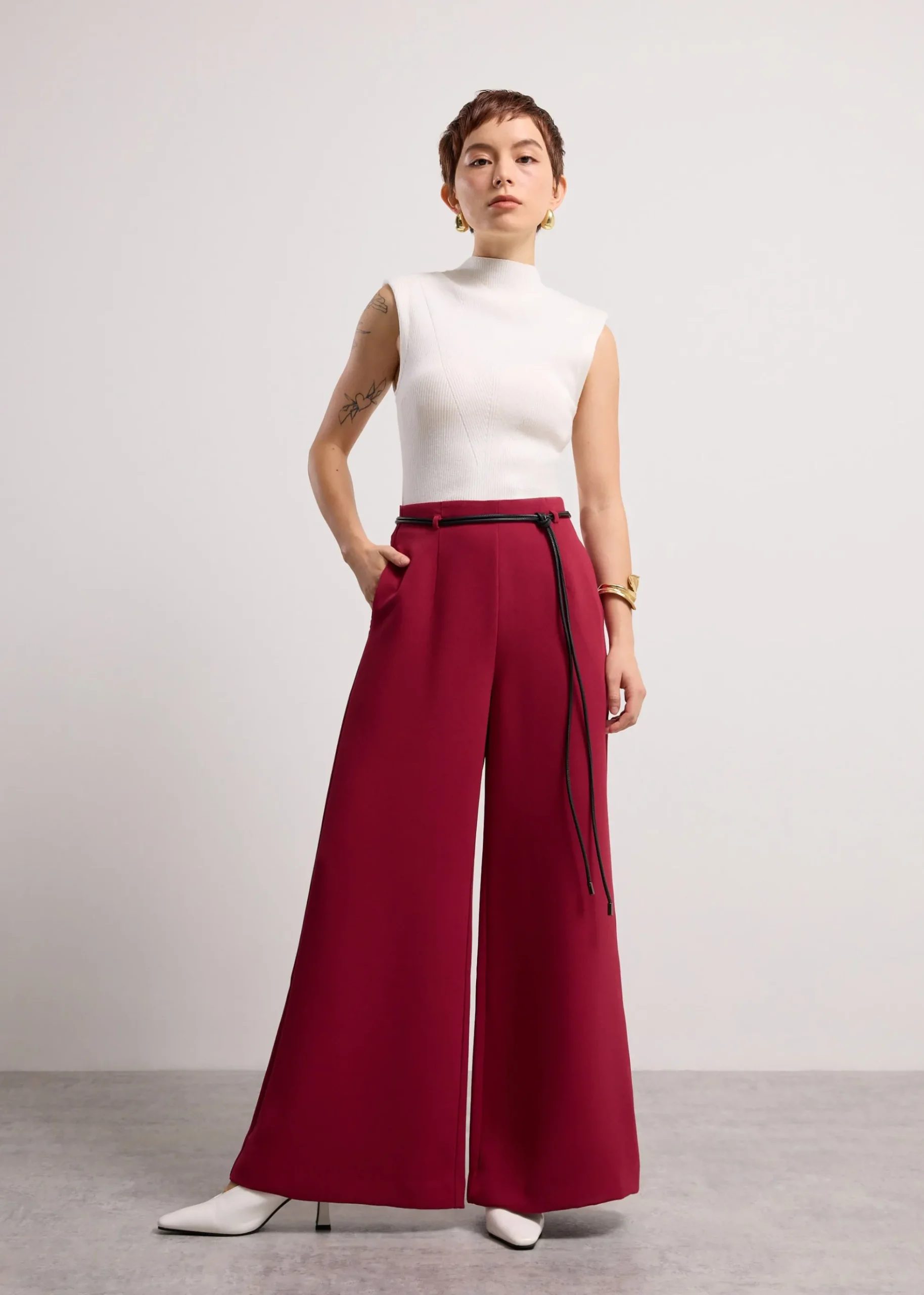 PETITE Leggy™ Jules Tailored Crepe Palazzo Pants
