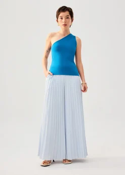 PETITE Leggy™ Wei Elastic Sunray Pleated Palazzo Pants