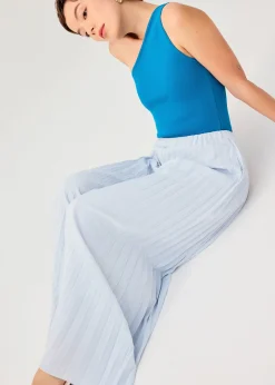 PETITE Leggy™ Wei Elastic Sunray Pleated Palazzo Pants