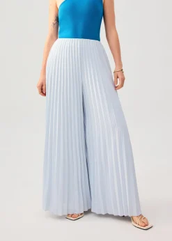 PETITE Leggy™ Wei Elastic Sunray Pleated Palazzo Pants