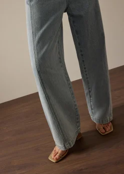PETITE Parker Panelled Straight Leg Jeans