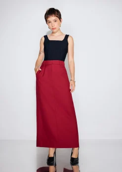 Pevita Tailored Column Maxi Skirt