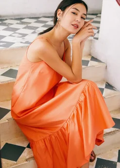 Philippa Cotton Ruffle Maxi Dress