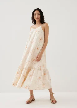 Philippa Embroidered Ruffle Maxi Dress in Rekindled Blooms