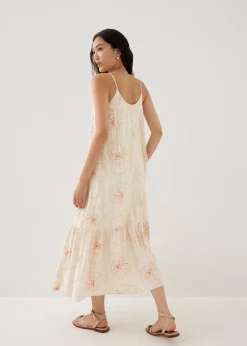 Philippa Embroidered Ruffle Maxi Dress in Rekindled Blooms