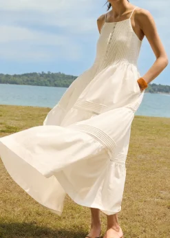 Pintuck Trapeze Dress
