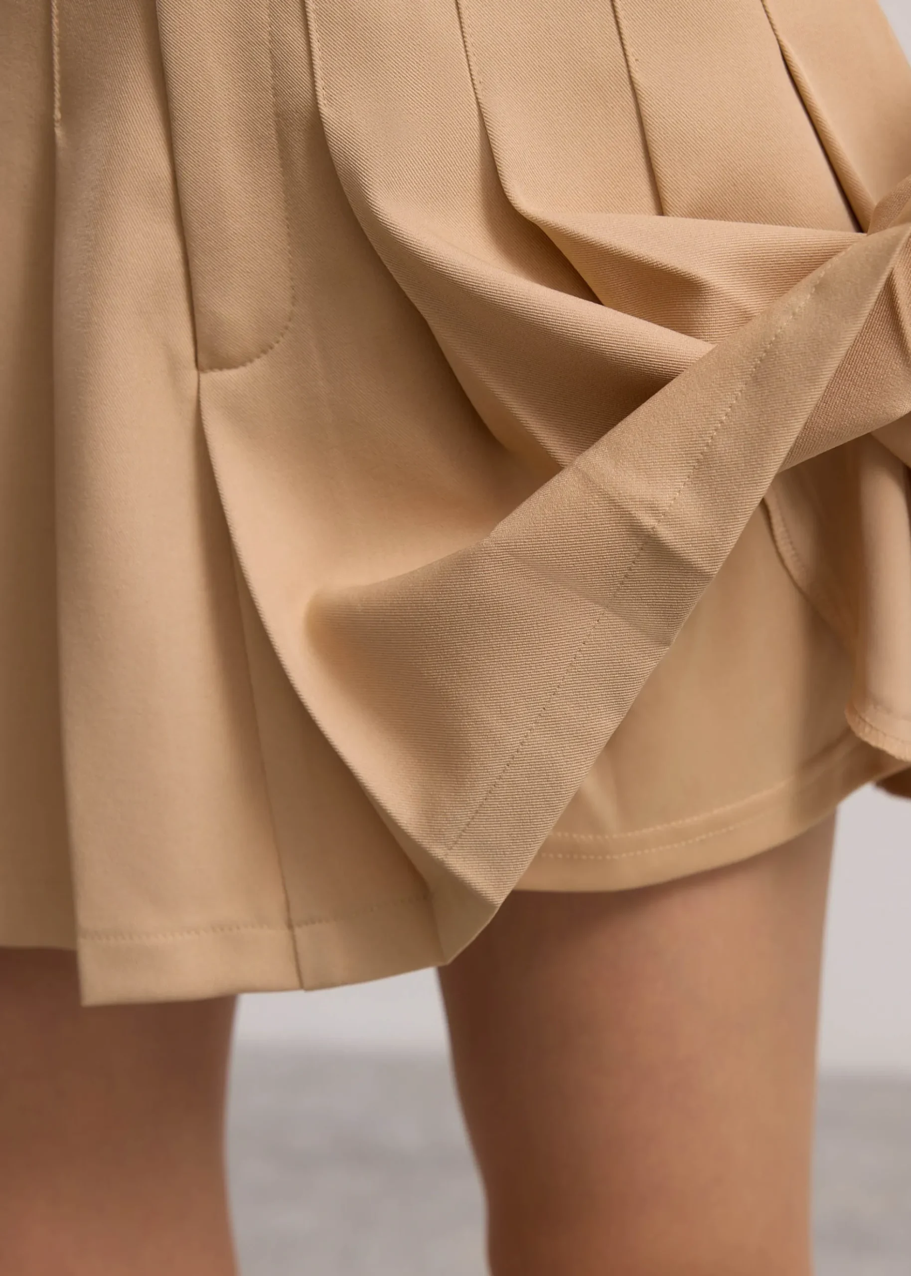 Pleated Flare Mini Skirt