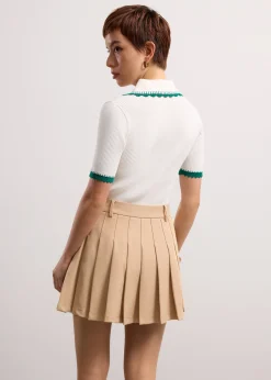 Pleated Flare Mini Skirt