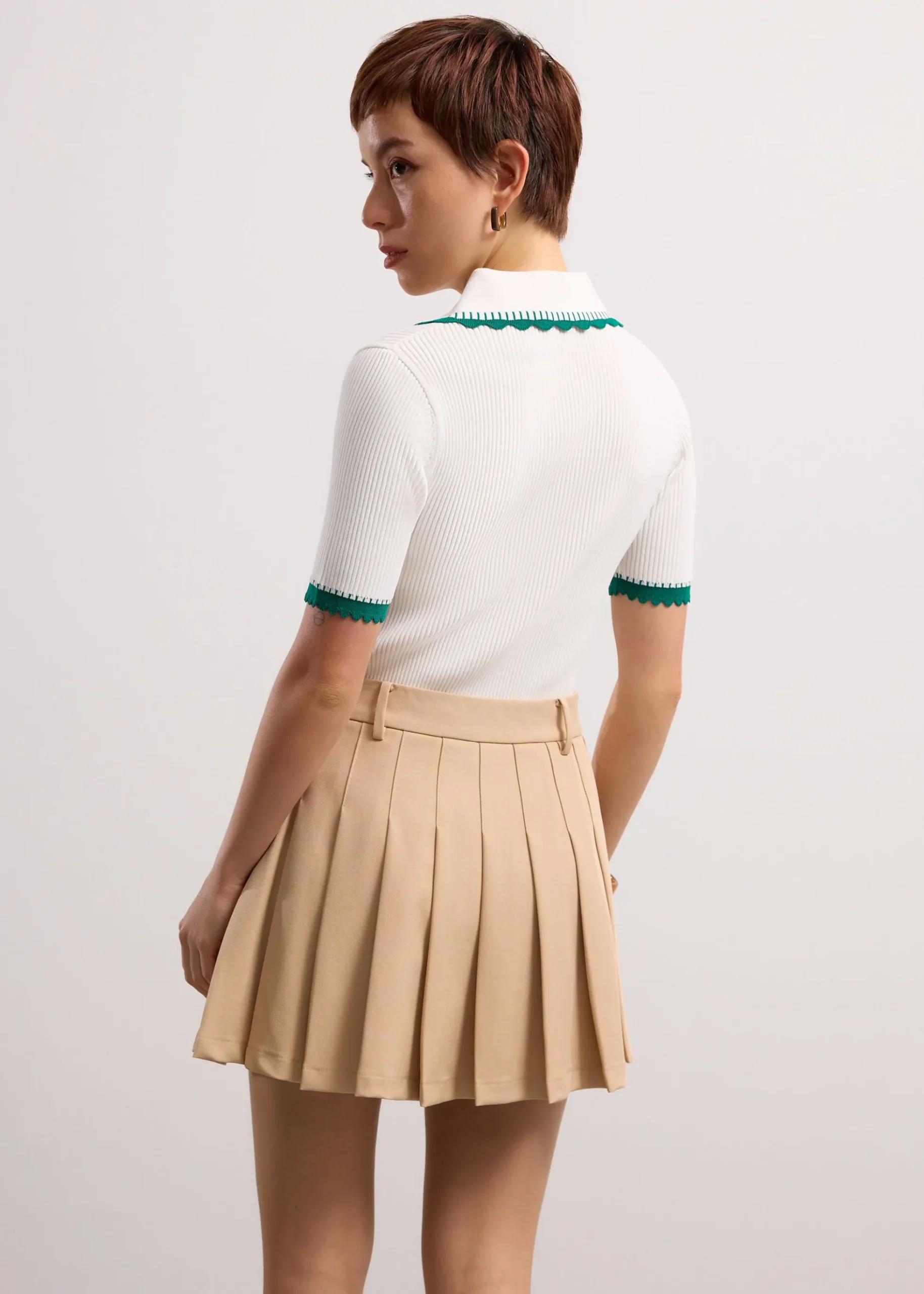 Pleated Flare Mini Skirt