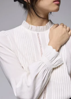 Pleated Ruffle Blouse