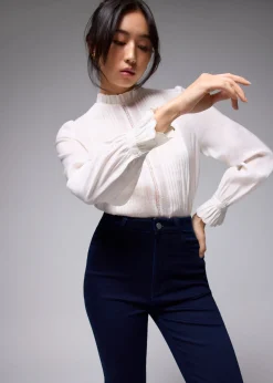 Pleated Ruffle Blouse