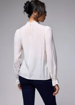 Pleated Ruffle Blouse