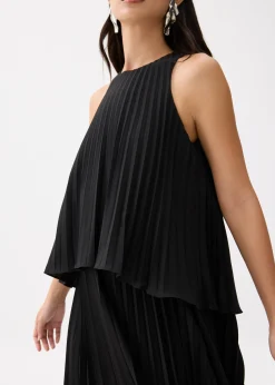 Pleated Trapeze Maxi Dress
