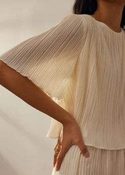 Plisse Crop Shell Top