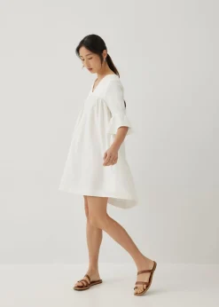 Pristine Cotton Frill Sleeve Dress