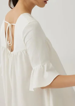 Pristine Cotton Frill Sleeve Dress