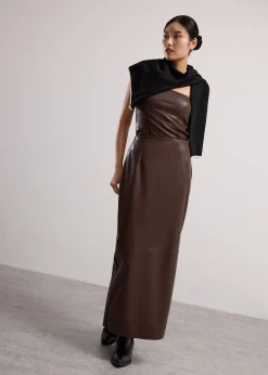 Rachel Vegan Leather Column Maxi Skirt