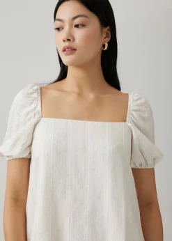 Raiza Striped Linen Shift Dress