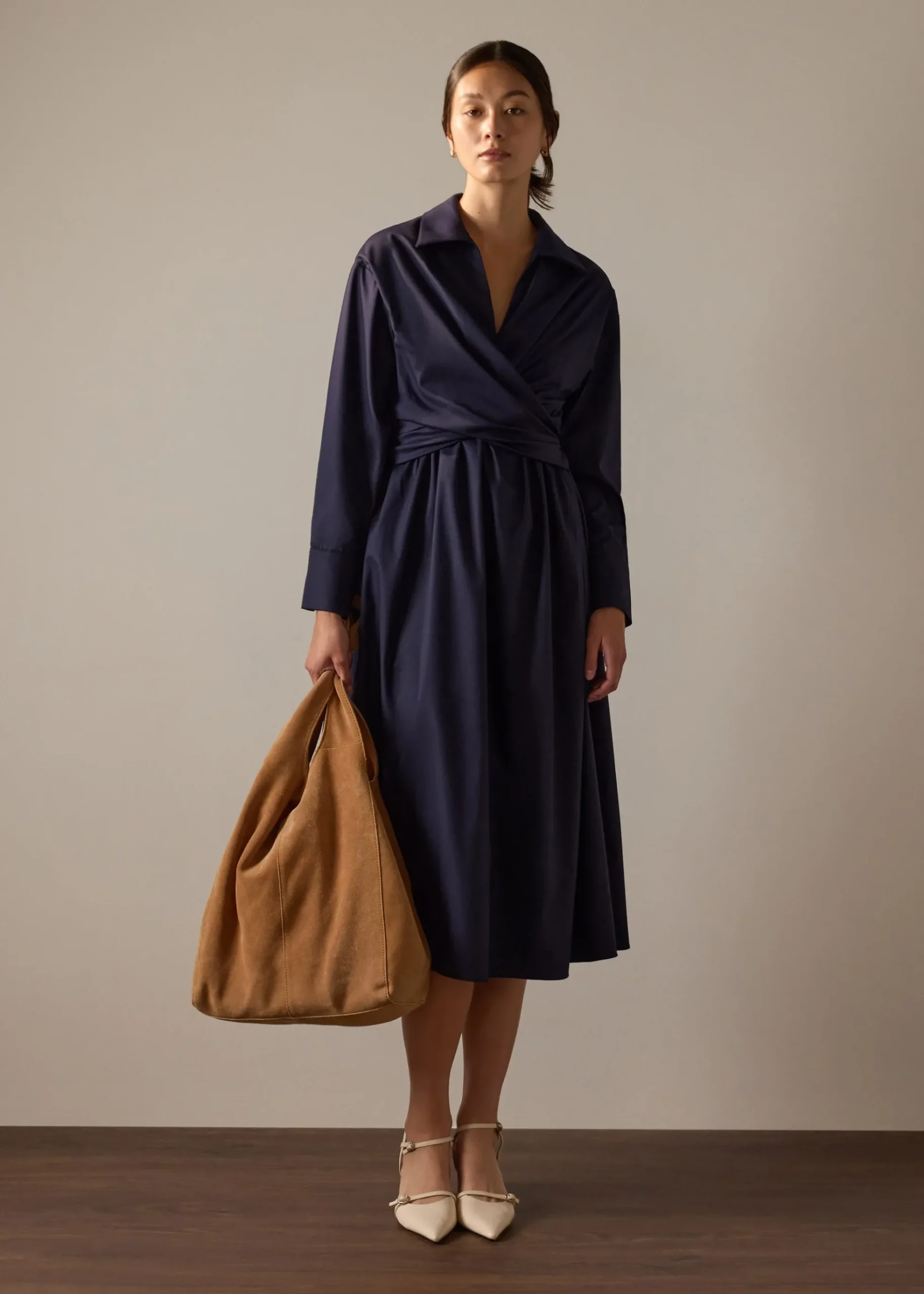 Rama RuchedReady® Poplin Fit & Flare Dress