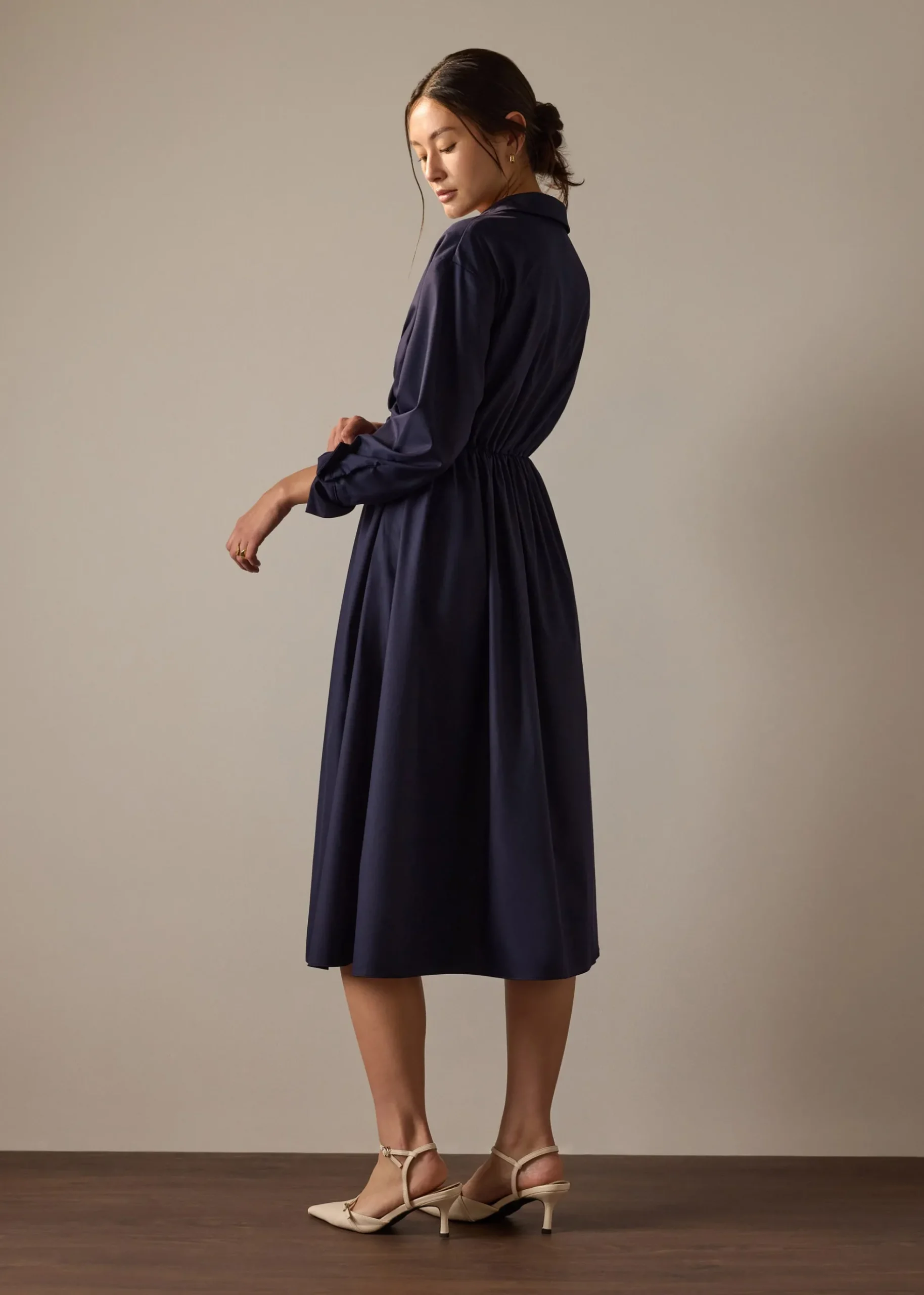 Rama RuchedReady® Poplin Fit & Flare Dress