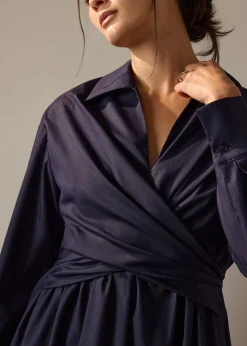 Rama RuchedReady® Poplin Fit & Flare Dress