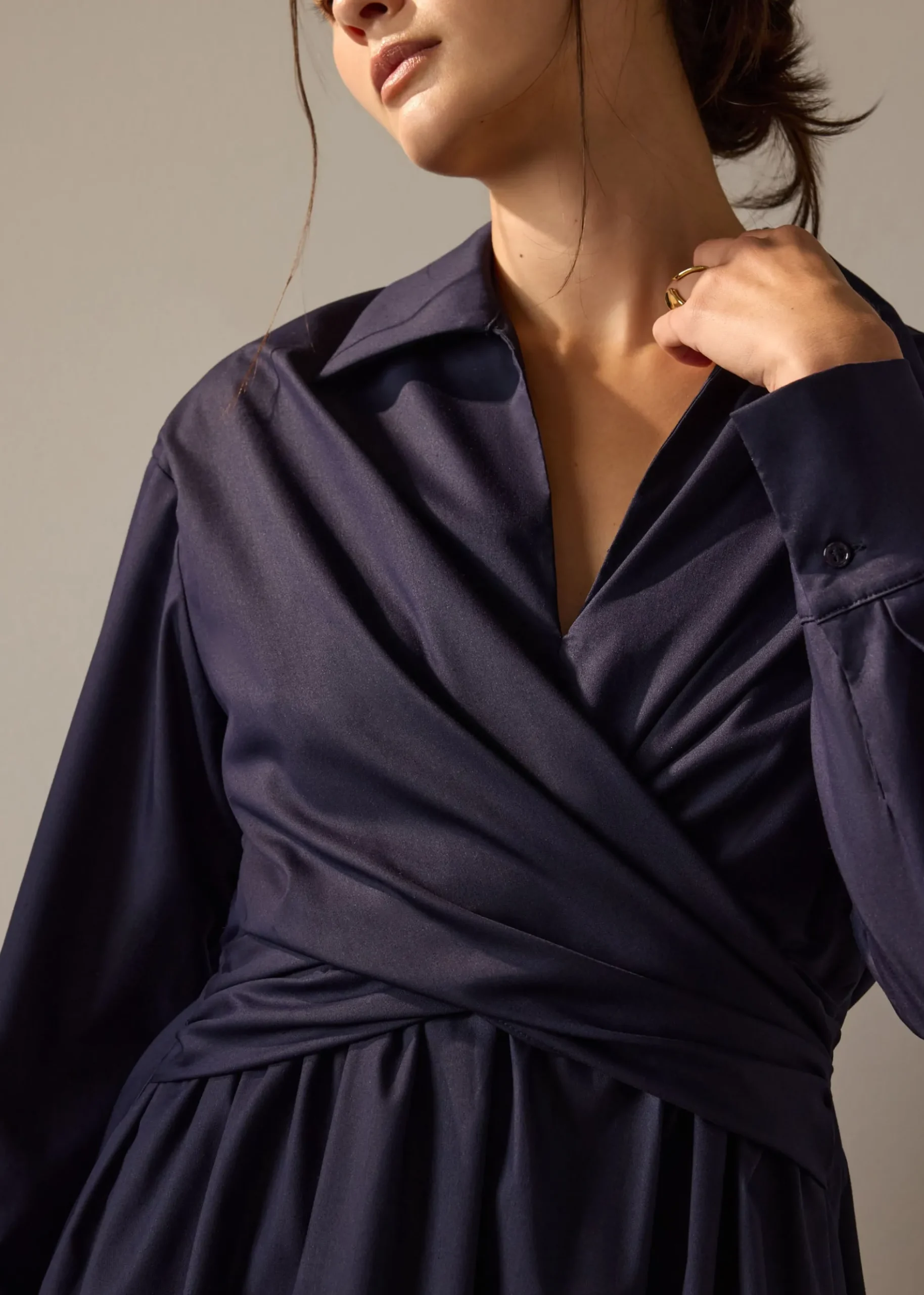 Rama RuchedReady® Poplin Fit & Flare Dress