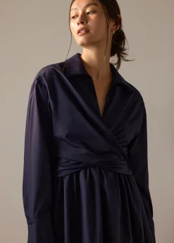 Rama RuchedReady® Poplin Fit & Flare Dress