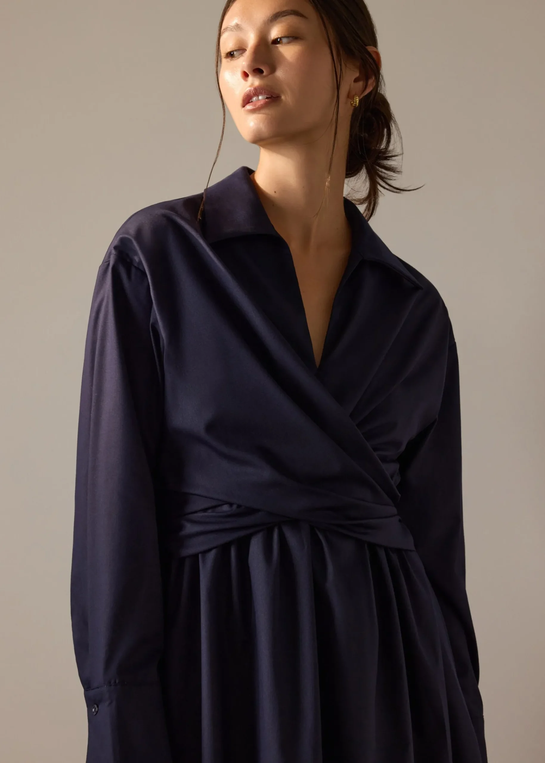 Rama RuchedReady® Poplin Fit & Flare Dress