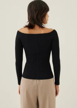 Rayla Fitted Off Shoulder Knit Top