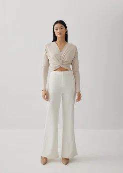 Rebekah Cupro Knotted Crop Top