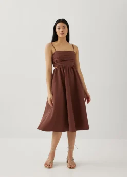 Reeva Padded Ruched Fit & Flare Dress