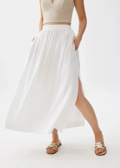 Rei Elastic Linen A-line Maxi Skirt