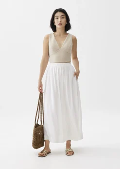 Rei Elastic Linen A-line Maxi Skirt