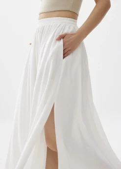 Rei Elastic Linen A-line Maxi Skirt