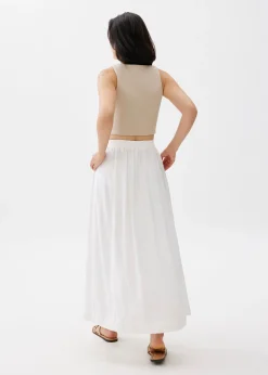 Rei Elastic Linen A-line Maxi Skirt