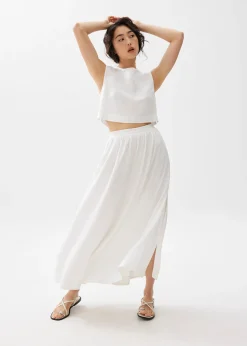 Rei Elastic Linen A-line Maxi Skirt