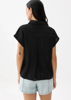 Relaxed Broderie Collared Shirt
