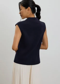 Relaxed Collared Knit Top