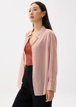 Relaxed Crinkled Collared Shirt