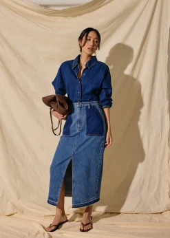 Relaxed Denim Collared Shirt