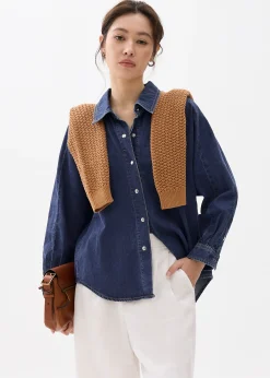 Relaxed Denim Collared Shirt