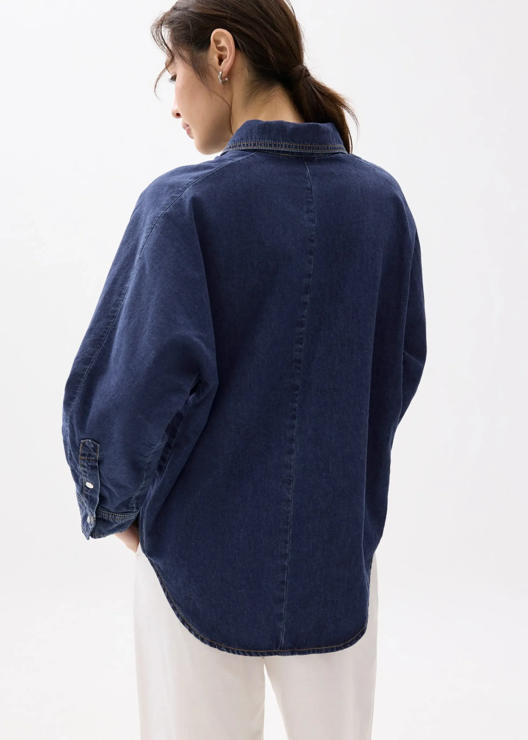 Relaxed Denim Collared Shirt