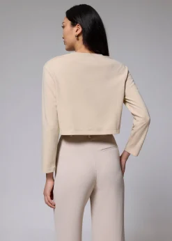 Relaxed Jersey Crop Long Sleeve Top