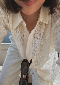 Relaxed Lace Collared Shirt
