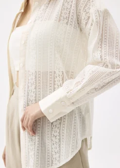 Relaxed Lace Collared Shirt