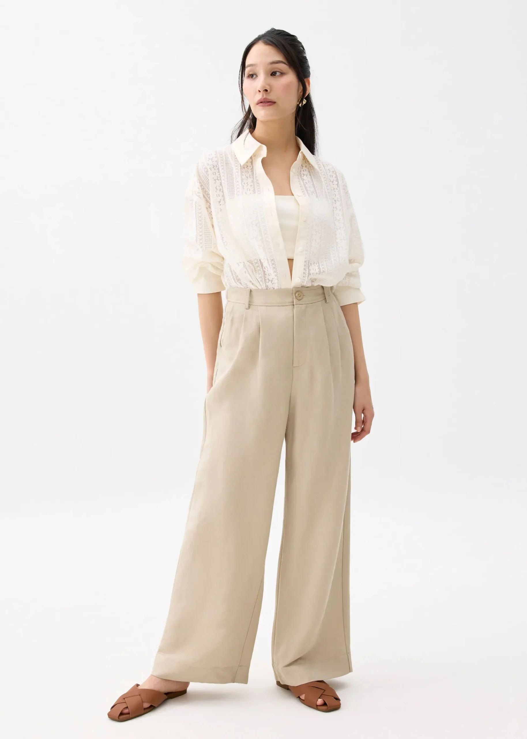 Relaxed Lace Collared Shirt