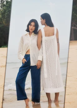 Relaxed Lace Collared Shirt