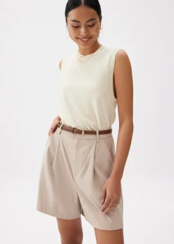 Relaxed Round Neck Knit Tank Top