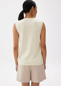 Relaxed Round Neck Knit Tank Top