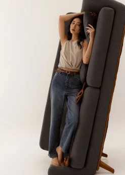 Relaxed Satin Round Neck Crop Top